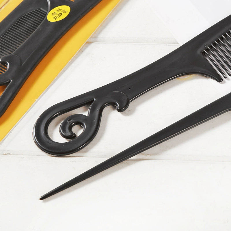 Black plastic comb, hairdressing combed, hair comb, hairdressing two -piece set of heat -resistant anti -static electrical hair combing manufacturers wholesale