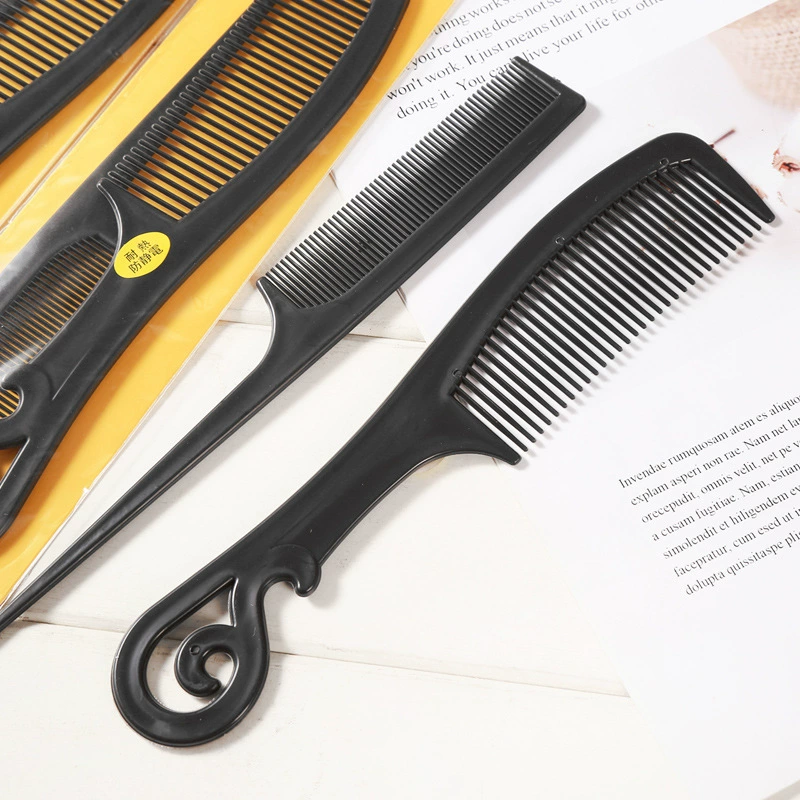 Black plastic comb, hairdressing combed, hair comb, hairdressing two -piece set of heat -resistant anti -static electrical hair combing manufacturers wholesale