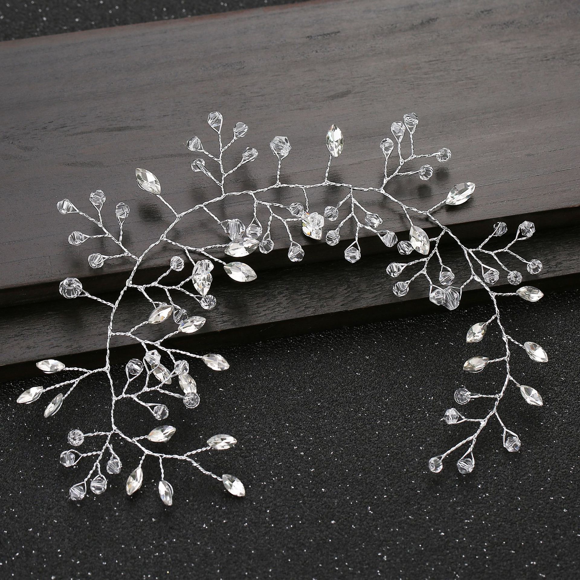 Fashionable long headband for bride handmade pearl