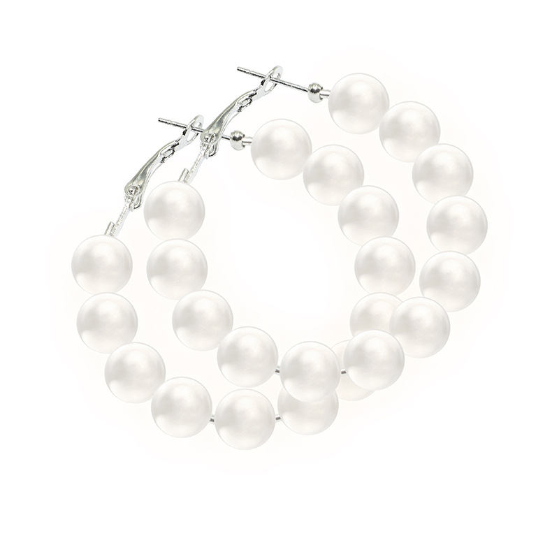 4cm 실버 링 + 8mm 구슬