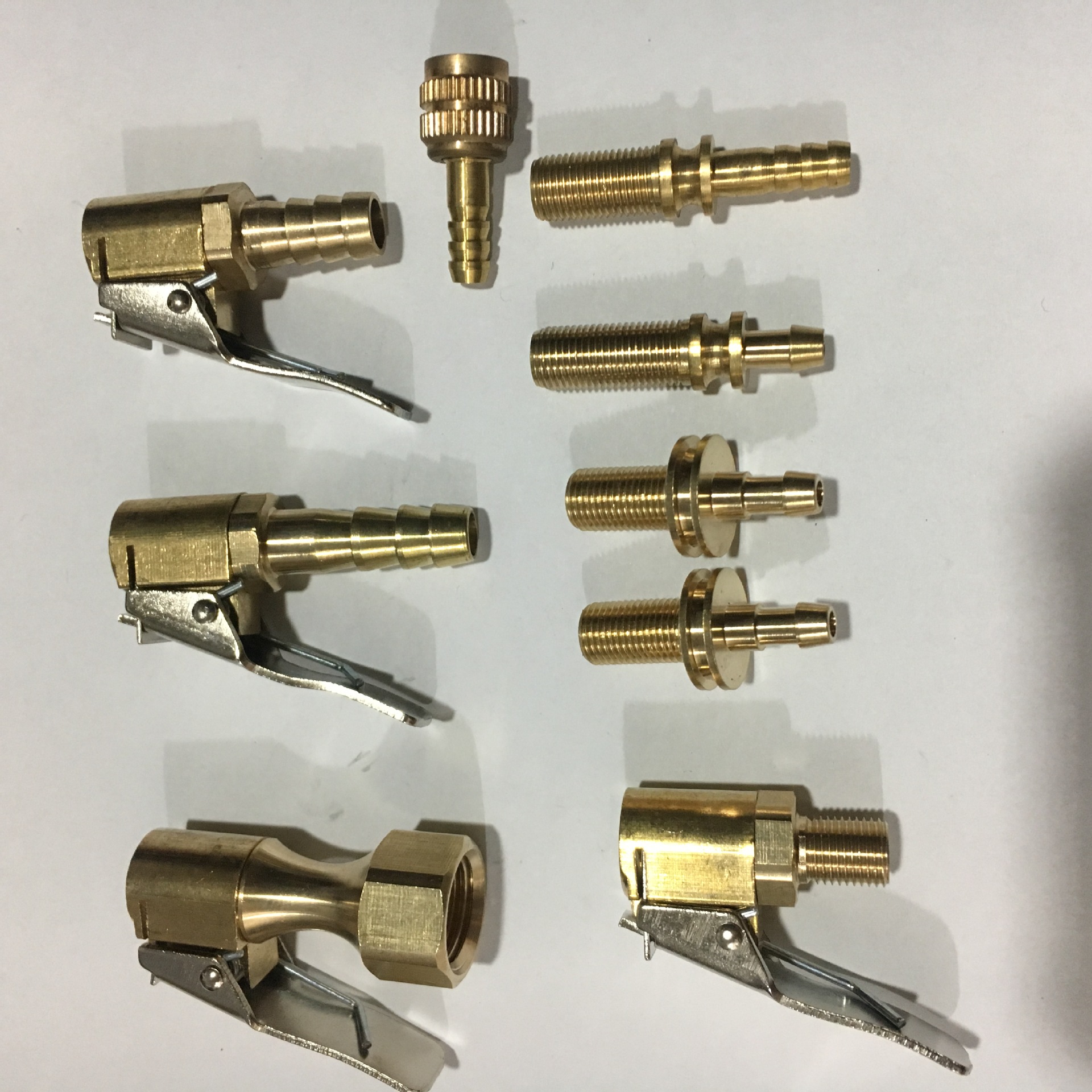 全铜夹子打气嘴，压把打气嘴，胎压枪头，汽车气门嘴充气转换接头