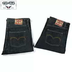 New Okonkwo15Oz Heavyweight Primary Color Selvedge Straight Jeans Men's Cattle Denim Jeans