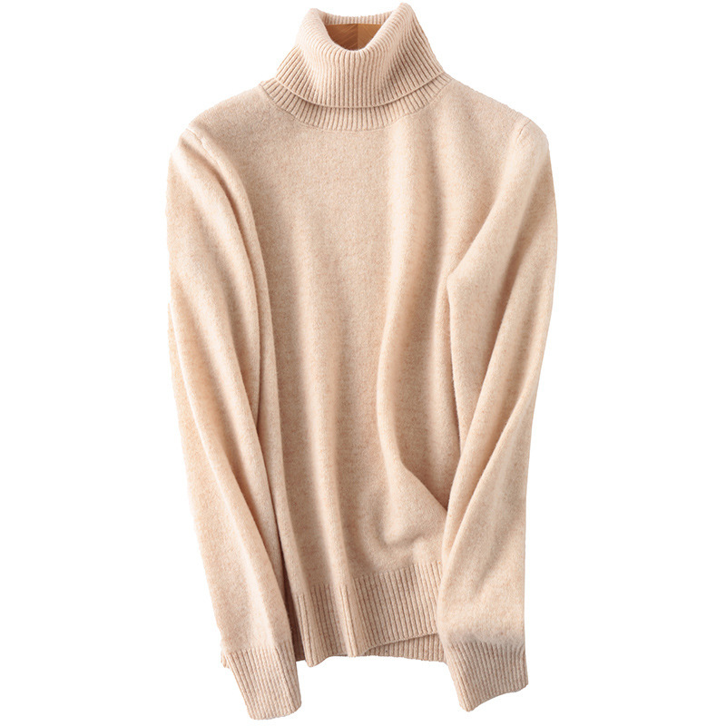 Autumn and winter merino sweater women's warm slim turtleneck sweater simple inner knitted base wholesale