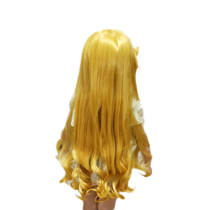 Princess Aurora Cosplay Sleeping Beauty Yellow Long Curly Anime Wig Princess Aurora Realistic Cosplay Wig