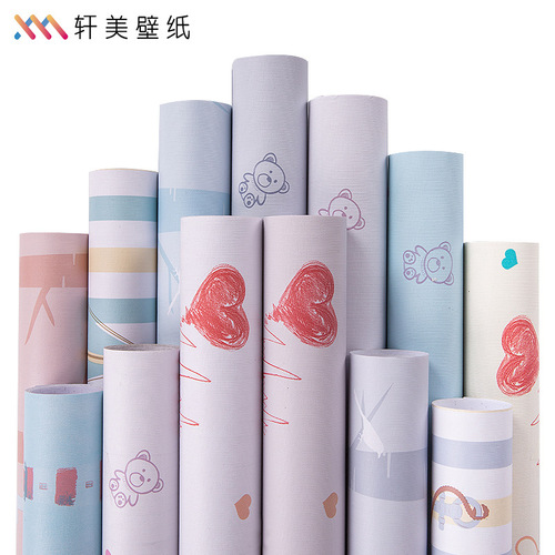 Waterproof wallpaper self-adhesive wallpaper pink fresh and warm girls' bedroom dormitory self-adhesive wallpaper drawer stickers