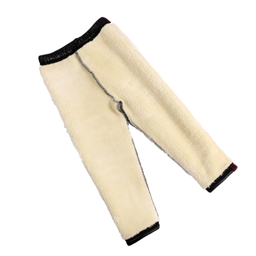 Women's Padded Leather Pants for Autumn/Winter Outerwear, Children's Padded Leggings, One-Size for Older Children, Padded Gold Fleece Leather Pants