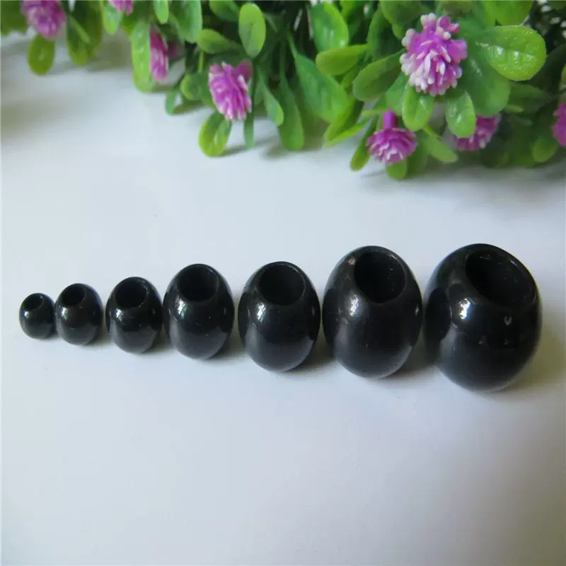 供应亚克力大孔圆珠黑色珠透明圆珠子多规格散珠 diy饰品配件批发