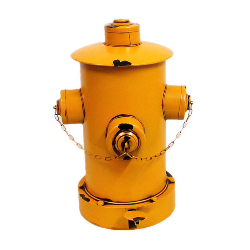 Basura retro americana puede creativo estilo industrial arte de hierro apenado pedal hidrante basura decoración adornos