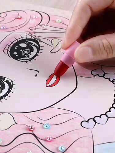 Ugly Little Ya Meimei children's makeup painting diy princess girl painting copy makeup painting coloring graffiti painting