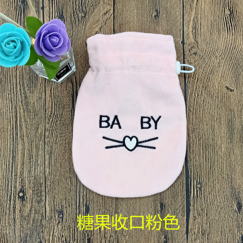 Nueva bolsa de agua caliente de inyección de agua a prueba de explosiones bolsa de agua caliente de riego calentador de mano estudiante de dibujos animados felpa extraíble cubierta de tela lavable calentador de mano