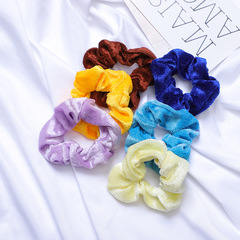 跨境60色輕奢絨布發圈女歐美天鵝絨大腸發圈亞馬遜頭飾髮飾批發