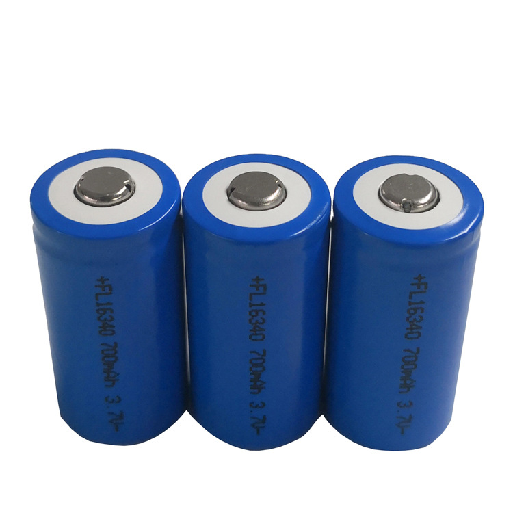 圆柱尖头16340电池700mAh 3.7V手电筒照相机可用 16340锂电池