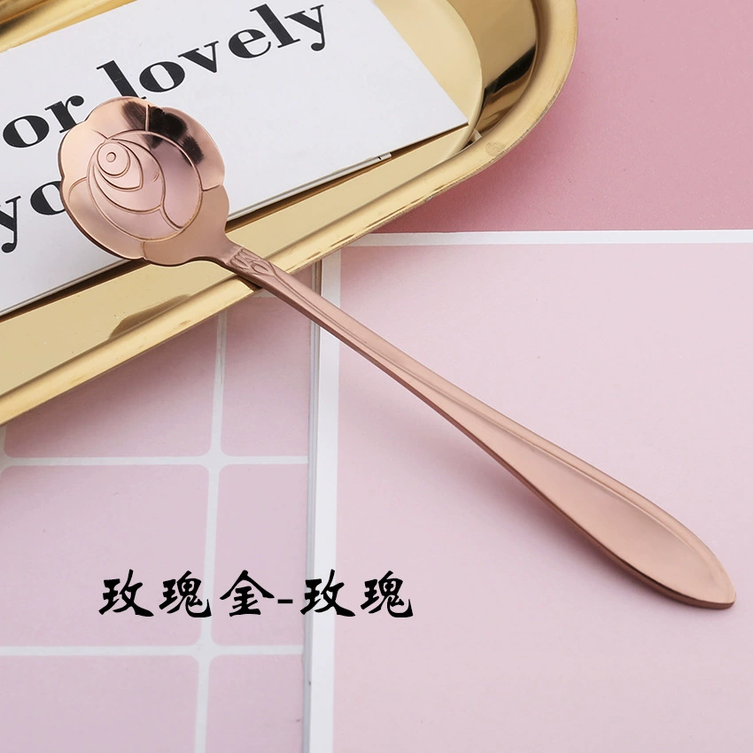 Смесительная ложка (Bicheng) флоральная нержавеющая сталь, короткая ручка, подарок на день рождения
