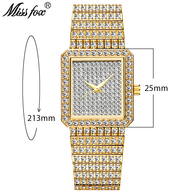Cross-border e-commerce MISS FOX square gypsophila small dial women's watch fashion diamond bracelet watch a generation of hair