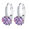 Fashionable earrings, zirconium, crystal, jewelry, 2019, 10 colors, Birthday gift, wholesale