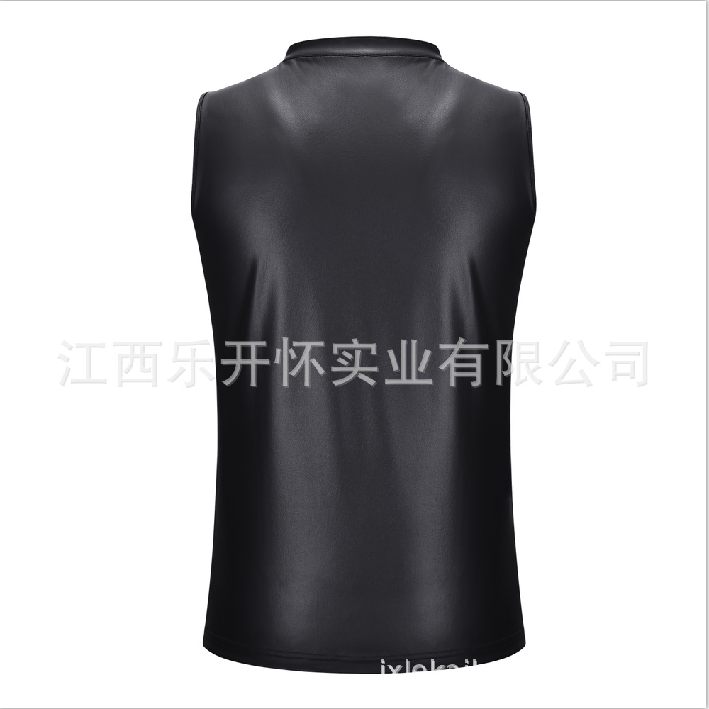 Nueva lencería sexy de gama alta de cuero mate Camisa sin mangas discoteca etapa DS ropa de rendimiento directo de fábrica N977