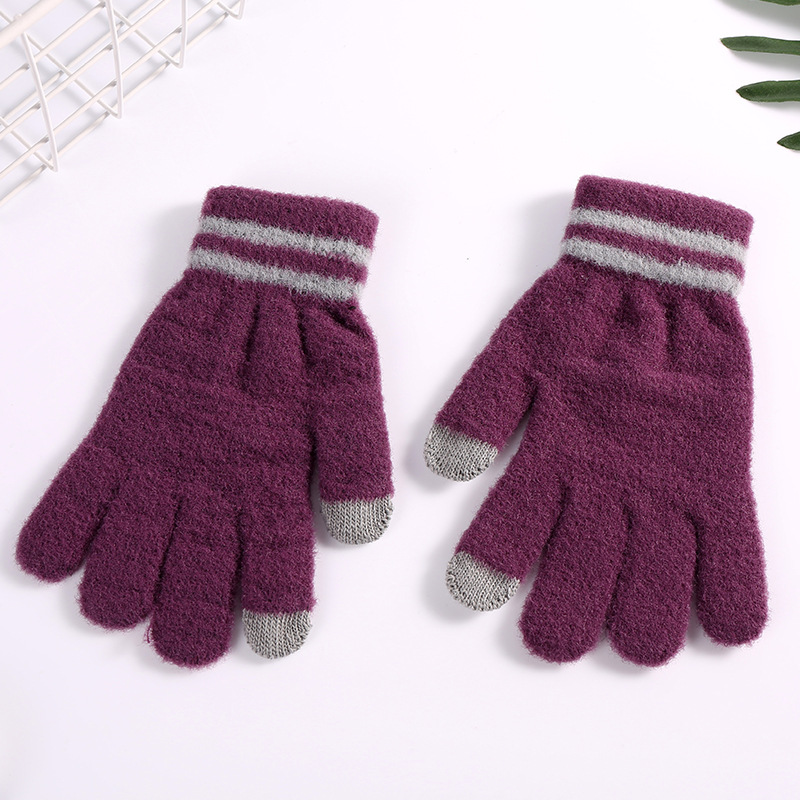 Shunjun al por mayor guantes de invierno casuales para hombres y mujeres pantalla táctil imitación de visón de peluche tejido imitación de visón guantes de pantalla táctil