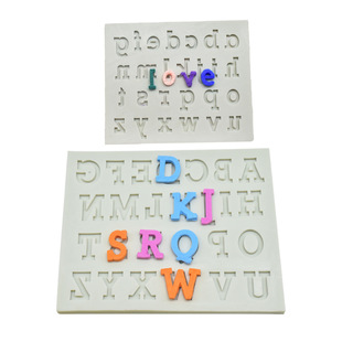 DIY baking utensils 26 upper and lower case letters modeling sugar cream chocolate cake mold silicone mold
