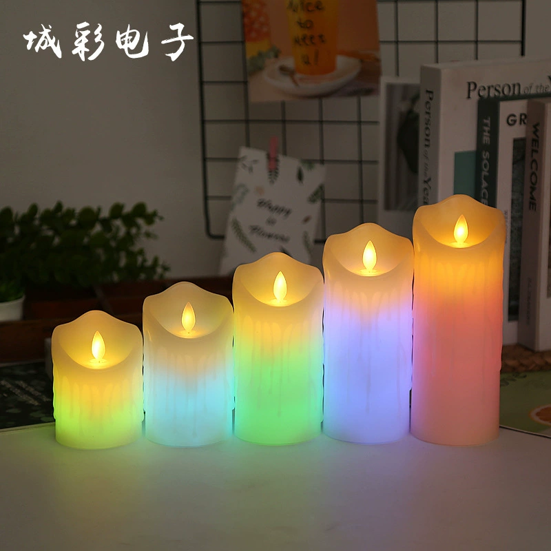 LED Candle Flameless (Battery) Remote-Controlled, Multi-Color Romantic Set, 10/12.5/15/20 cm
