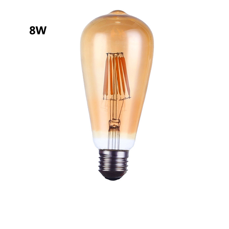 LED lámpara de filamento ST64 vidrio marrón Edison retro bombilla creativa 110V220V bombilla de iluminación decorativa