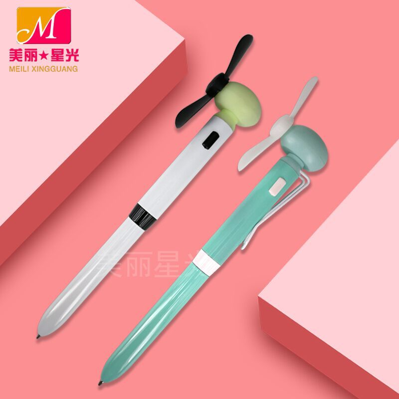 Creativo nuevo estudiante mini ventilador bolígrafo publicidad regalo silencioso pequeño ventilador bolígrafo de metal fabricante