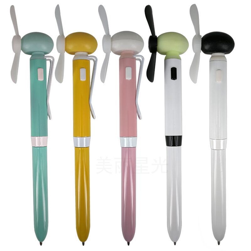 Creativo nuevo estudiante mini ventilador bolígrafo publicidad regalo silencioso pequeño ventilador bolígrafo de metal fabricante