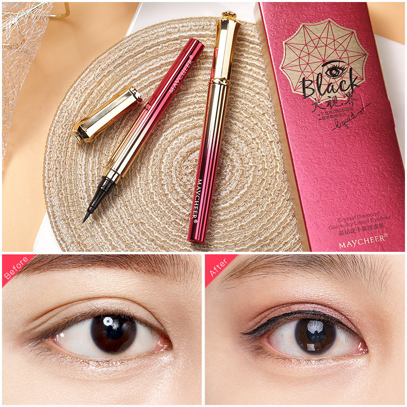 Makeup Meisier Crystal Diamond Quick-drying Eyeliner for Beginners Long-lasting Waterproof Sweat-proof Hard Head Eyeliner Pen