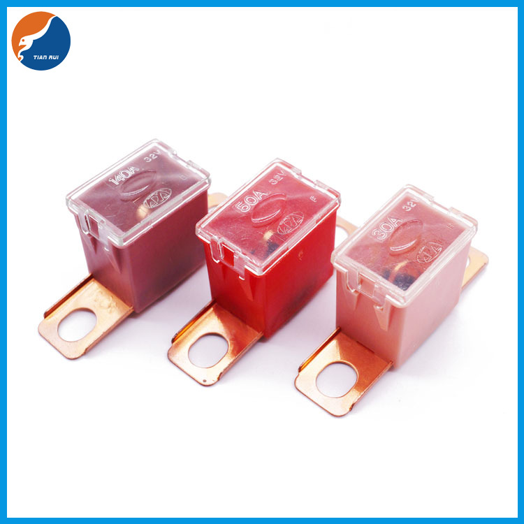现货供应方形汽车保险丝连接式公插保险丝20A-120A32V片熔断器