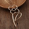 Metal brooch, pin, fashionable clothing, accessory, Korean style, internet celebrity, flowered, wholesale