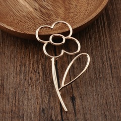 New Korean-style bestselling alloy brooch — Internet-famous hollow flower pin, trendy clothing accessory & wholesale accessories