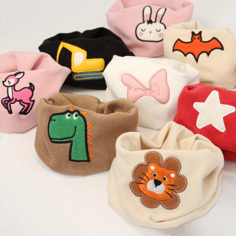 Men's and women's children's neck sleeve autumn and winter windproof warm baby cartoon scarf warm baby Korean tide baby scarf