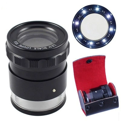 Цилиндр с 8 светодиодными лампами, со шкалой высокой мощности наблюдения увеличительное стекло 3 группы оптического стекла 7173