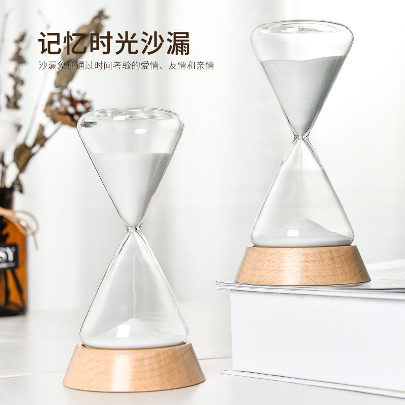 Directo de fábrica vidrio reloj arena temporizador 15 minutos personalizado creativo regalo cumpleaños al por mayor