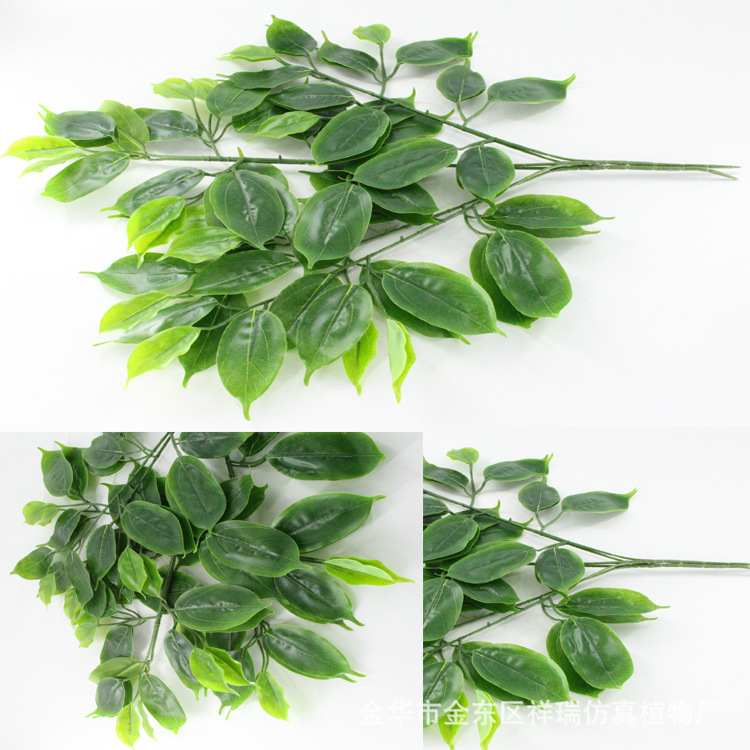 Artificial leaves three fork branches camphor leaf tree floor bonsai pot DIY camphor pine leaf decoration factory wholesale