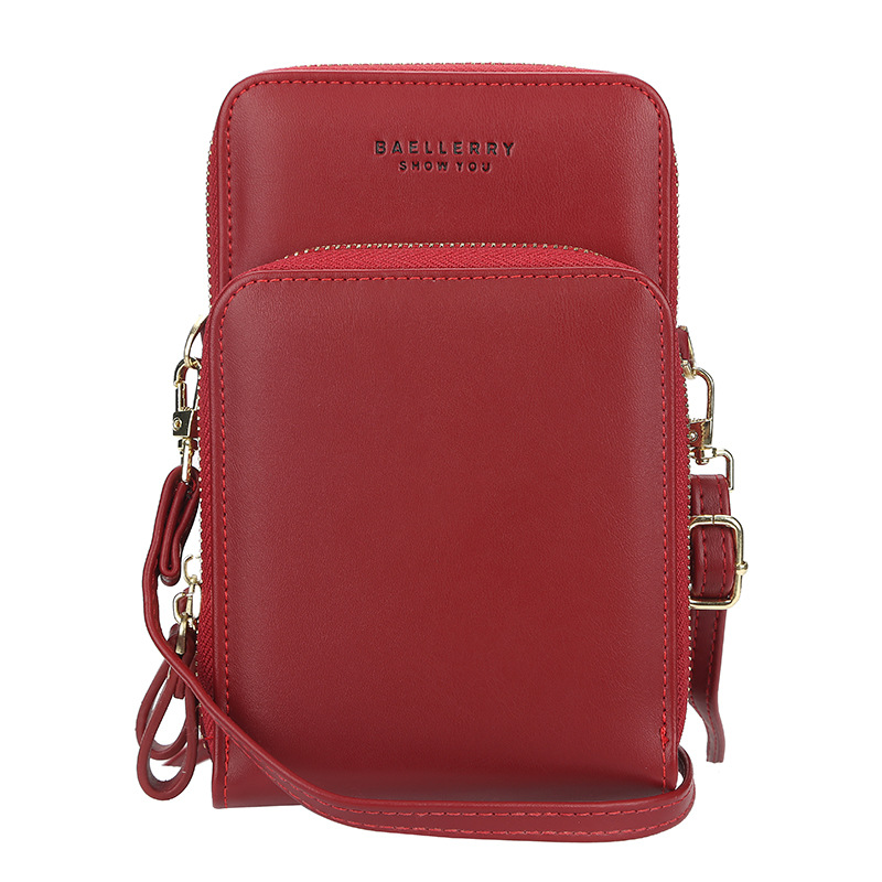 Baellerry bolso de las mujeres de estilo coreano de gran capacidad de hombro del todo fósforo bolsa de mensajero de moda bolso del teléfono de cremallera larga cartera