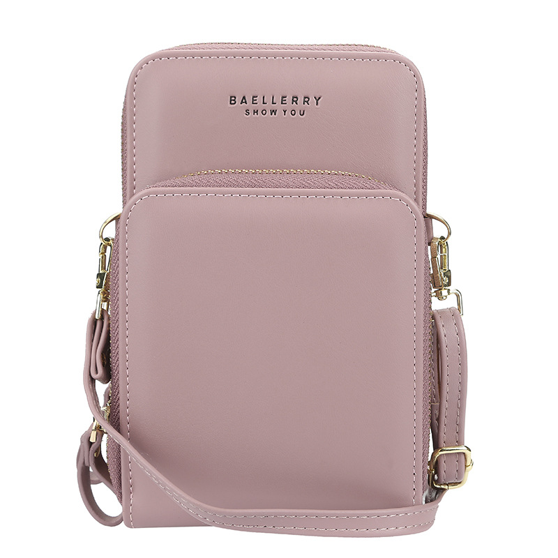 Baellerry bolso de las mujeres de estilo coreano de gran capacidad de hombro del todo fósforo bolsa de mensajero de moda bolso del teléfono de cremallera larga cartera
