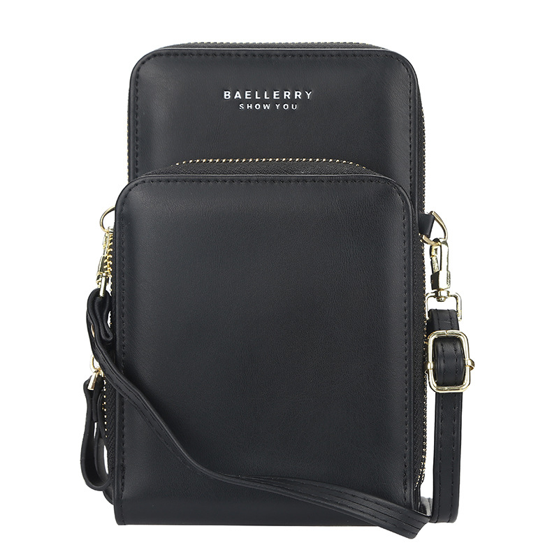 Baellerry bolso de las mujeres de estilo coreano de gran capacidad de hombro del todo fósforo bolsa de mensajero de moda bolso del teléfono de cremallera larga cartera