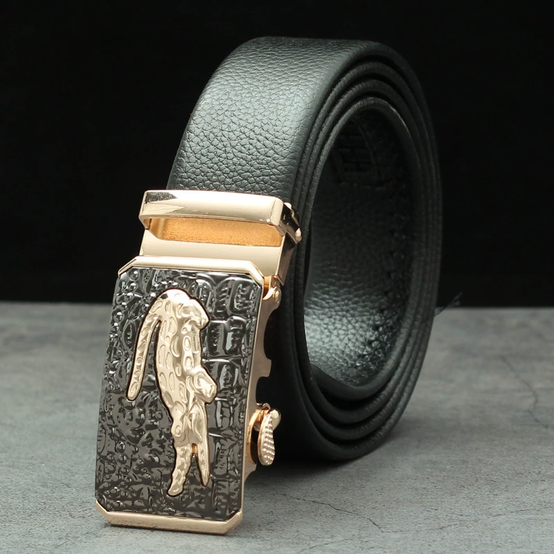 Metal Belt with Metal Buckle, Wear-Resistant Trousers Belt, Adjustable 120/140 cm, Multiple Styles