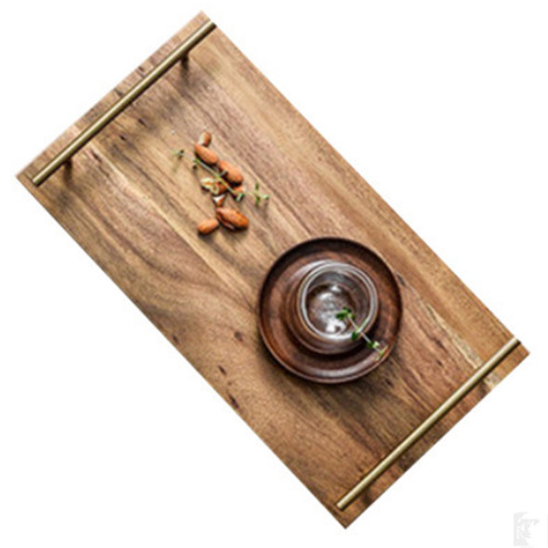 Nordic wooden tray home coffee dessert plate creative tea ceremony ornaments acacia wood handle steak sushi plate