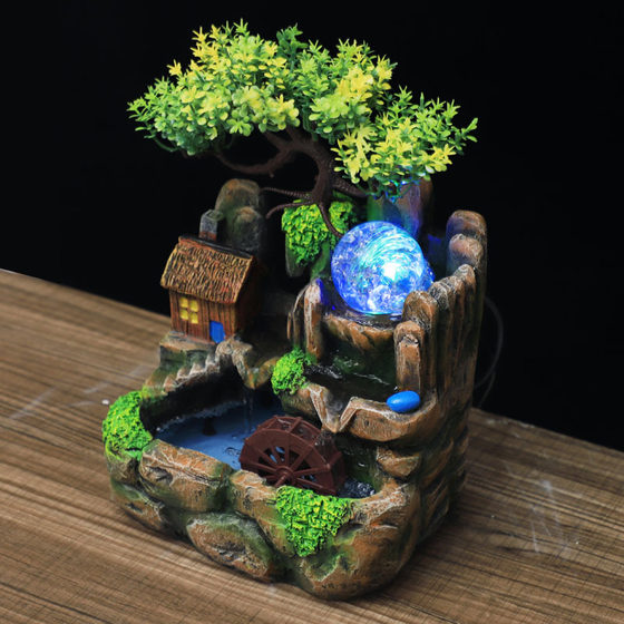Mini cross-border rockery water fountain small ornaments creative fish crafts birthday gift 662