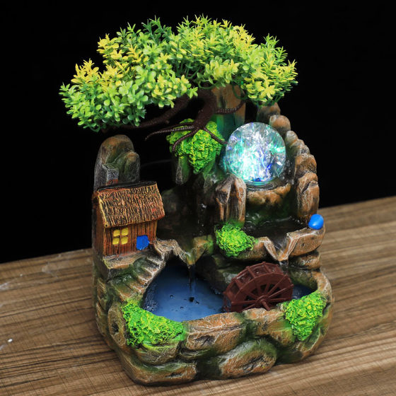 Mini cross-border rockery water fountain small ornaments creative fish crafts birthday gift 662
