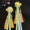 Children's hair accessory with tassels, Hanfu, cloth, hairgrip, Chinese style, cosplay, flowered