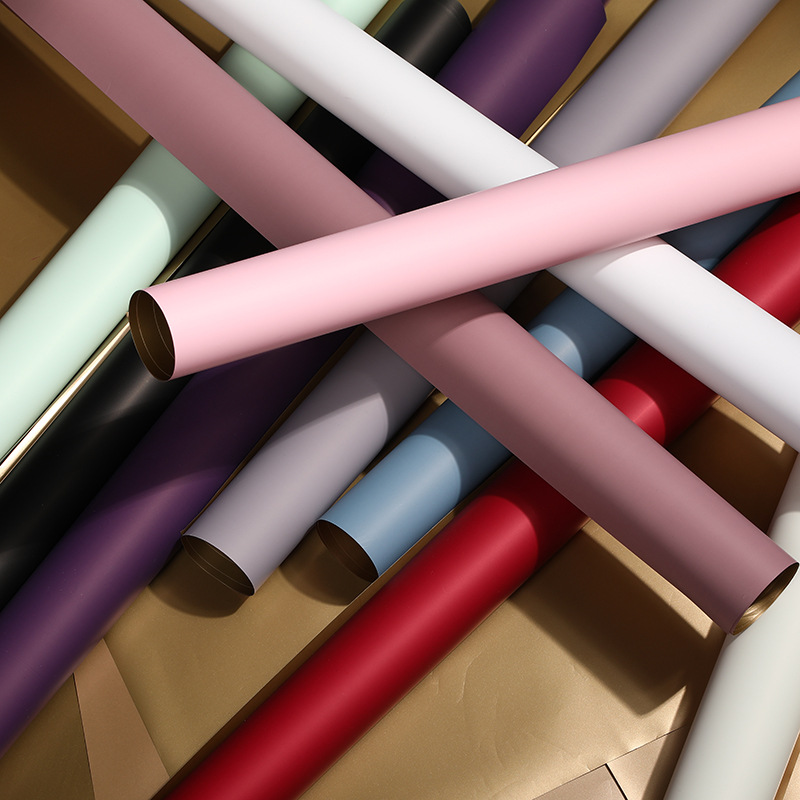 汇彩轻奢双色欧雅纸鲜花包装纸花店包装材料鎏金纸玫瑰花束包花纸