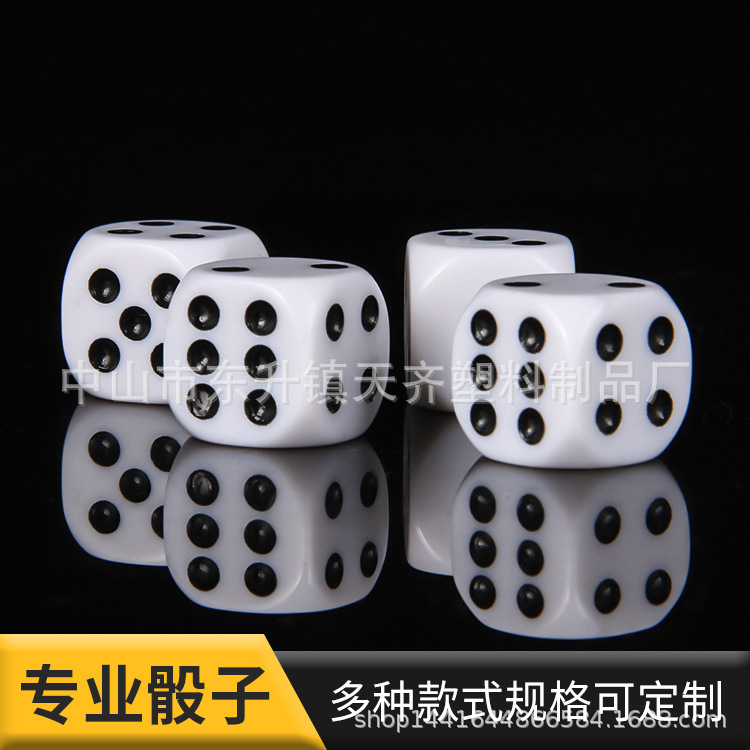 Factory direct supply points white color acrylic dice color rounded resin dice wholesale dice