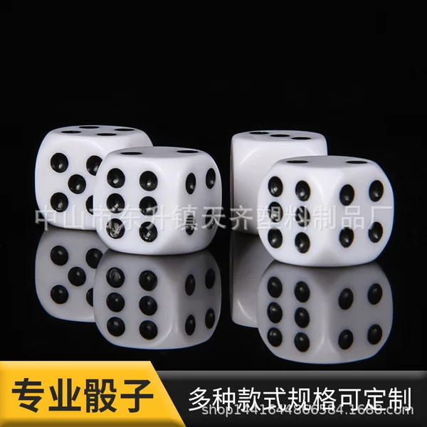 Factory direct supply points white color acrylic dice color rounded resin dice wholesale dice