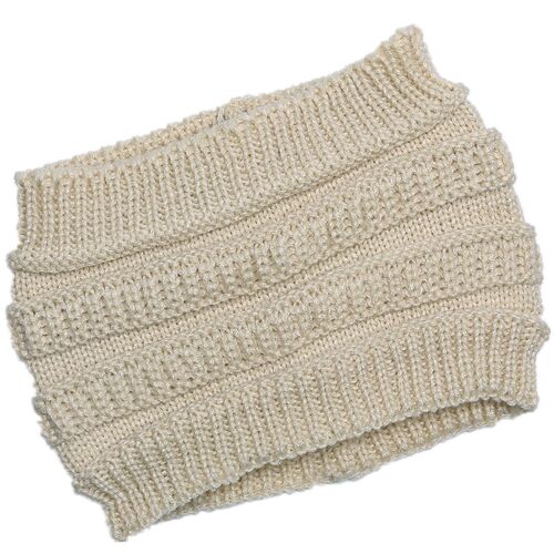 Cross-border Amazon New Autumn/Winter Women's Knitted Headband, Wide Face Covering Headband, Empty Top Ponytail Wool Hat