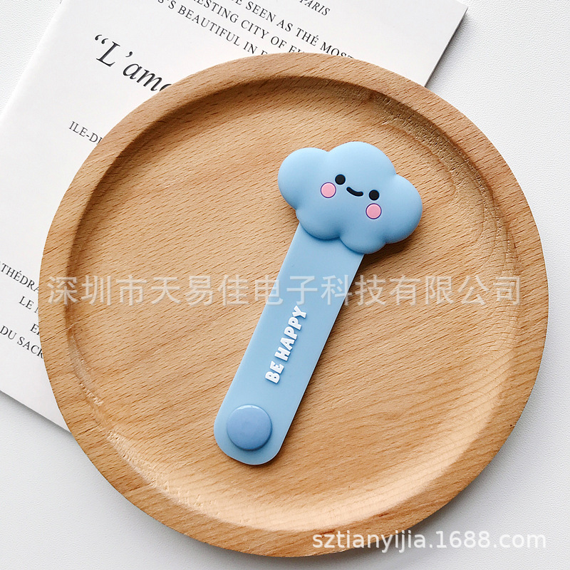 Japonés y coreano creativo Snap auricular cable organizador cable de datos fijo Winder lindo dibujos animados silicona Winder