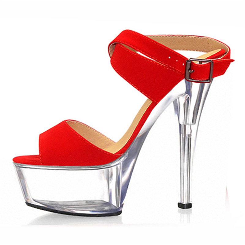 Nianzhe you 15cm high heel wrist strap shoes crystal heel European and American nightclub matte leather sexy platform women's shoes