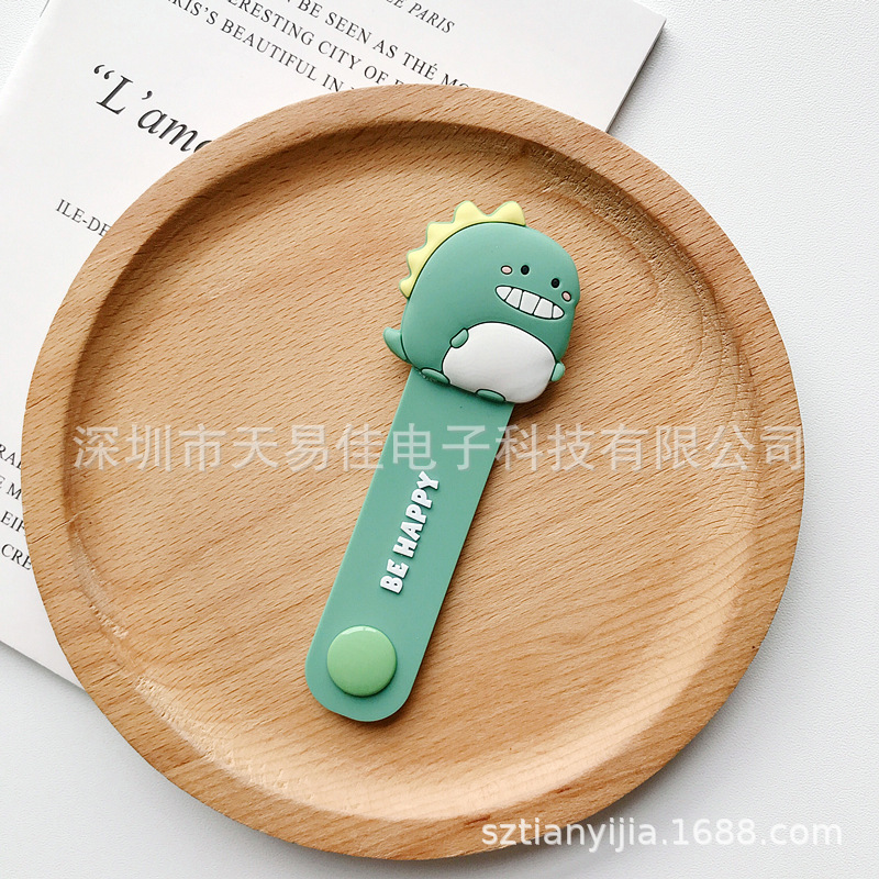 Japonés y coreano creativo Snap auricular cable organizador cable de datos fijo Winder lindo dibujos animados silicona Winder