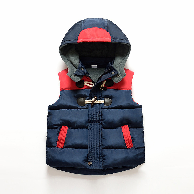 Niños abajo Chaleco de algodón invierno niños y niñas bebé, además de terciopelo engrosado con capucha chaleco kindergarten ropa Logo